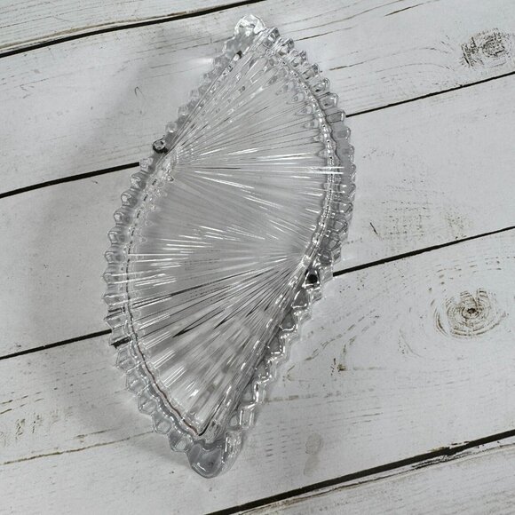 Mikasa Diamond Fire Crystal Glass Covered Trinket Box Leaf Shape WY247/930 - Picture 9 of 14